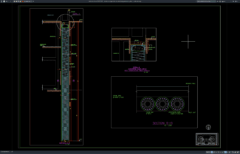 Download Detail Potongan dan Struktur Tiang Penahan Galian DWG AutoCAD detail potongan dan struktur tiang penahan galian