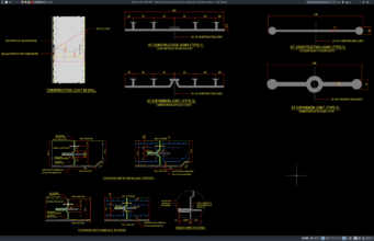 Download Detail Sambungan Konstruksi dan Sambungan Muai Dinding Beton DWG AutoCAD detail sambungan konstruksi dan sambungan muai dinding beton