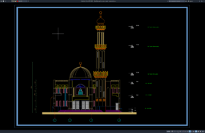 Download Detail Tampak Menara Masjid DWG AutoCAD detail tampak menara masjid