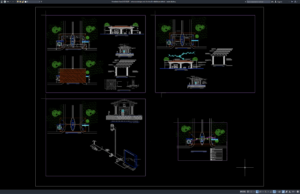 Download Entrance Design and Electrical Installation Details DWG AutoCAD entrance design and electrical installation details