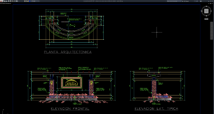 entrance monument plan and elevation details