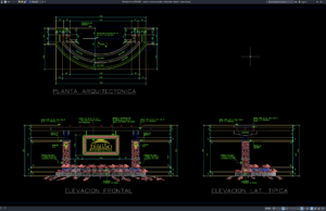 Download Entrance Monument Plan and Elevation Details DWG AutoCAD entrance monument plan and elevation details