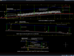 Download Gambar Tampak dan Detail Ramp Akses Bangunan DWG AutoCAD gambar tampak dan detail ramp akses bangunan