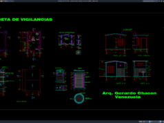 guard booth plan, elevation and section details