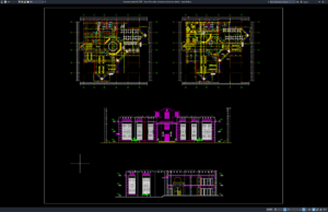 Download Library Floor Plan, Elevation and Section Details DWG AutoCAD library floor plan, elevation and section details