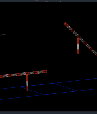 Download Model 3D Palang Pengaman Ganda DWG AutoCAD model 3d palang pengaman ganda
