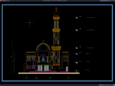 Download Mosque Minaret Elevation Details DWG AutoCAD mosque minaret elevation details