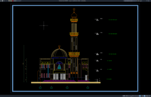 Download Mosque Minaret Elevation Details DWG AutoCAD mosque minaret elevation details