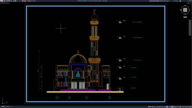 mosque minaret elevation details mosque minaret elevation details