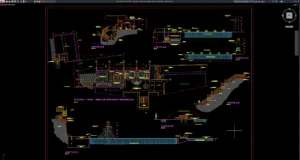olympic swimming pool plan, section and details