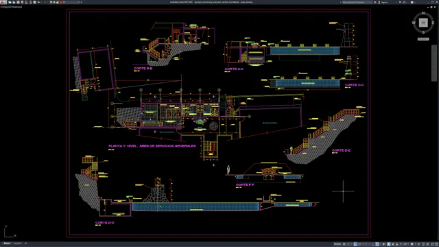 olympic swimming pool plan, section and details olympic swimming pool plan, section and details