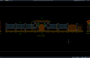 Download Property Entrance Gate and Fence Elevation Details DWG AutoCAD property entrance gate and fence elevation details