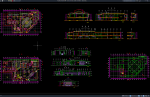 Download Seminar Hall Plan, Elevation and Section DWG AutoCAD seminar hall plan, elevation and section