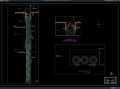 shoring piles elevation and section details