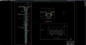 shoring piles elevation and section details