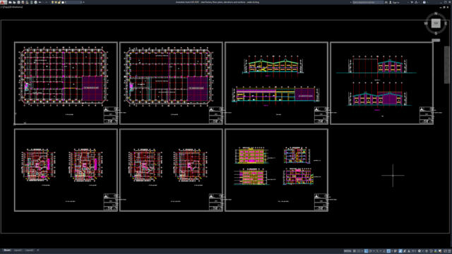 steel factory floor plans, elevations and sections steel factory floor plans, elevations and sections