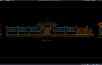 Download Tampak Elevasi Pagar dan Gerbang Masuk DWG AutoCAD tampak elevasi pagar dan gerbang masuk
