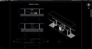 vehicle control gate plan and elevation details